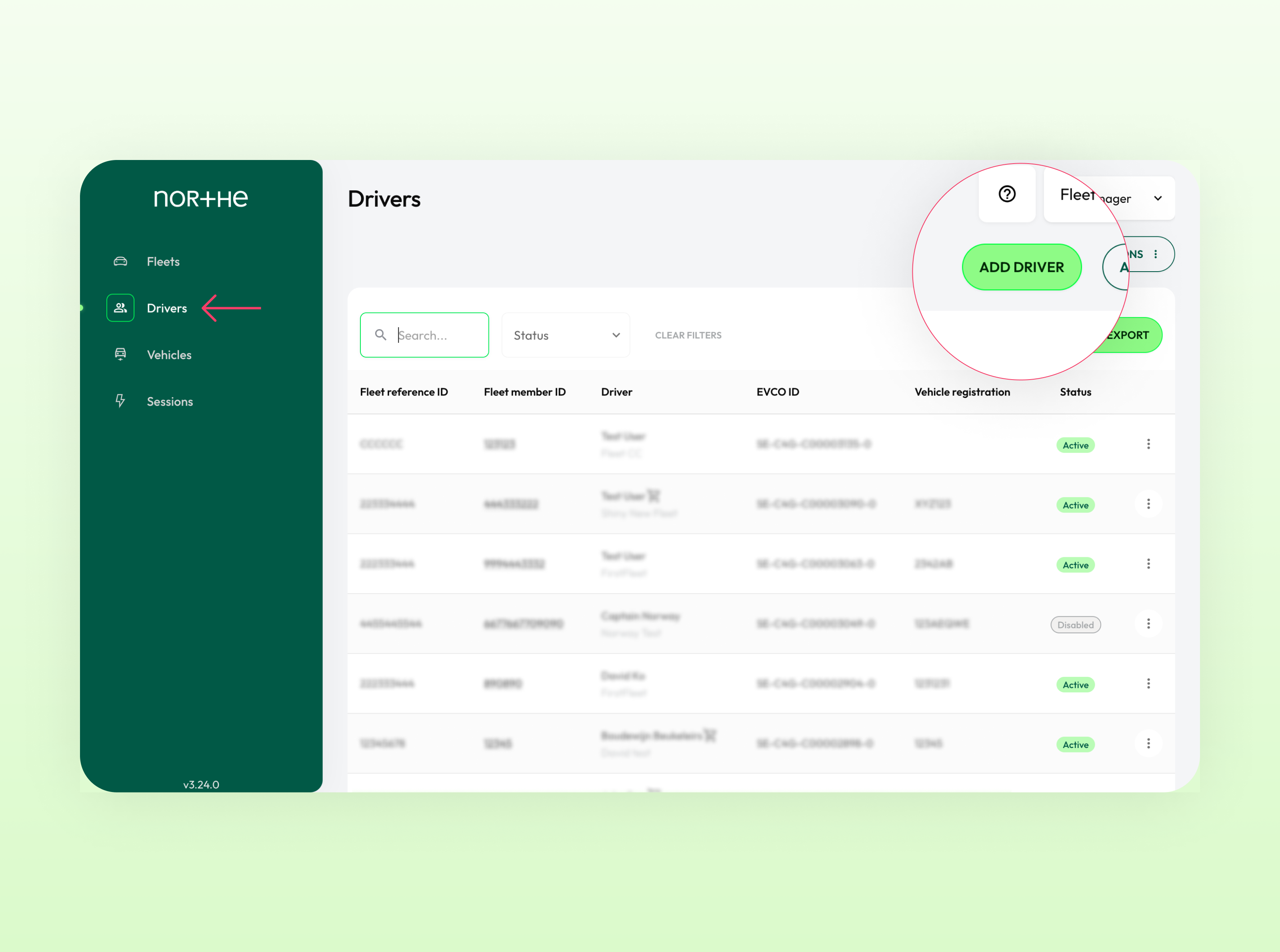 How to add a driver to a fleet Northe